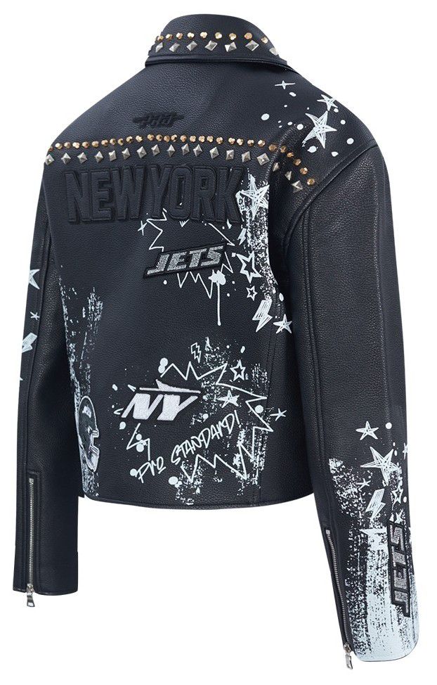 Pro Standard Women's New York Jets Black Sketchbook Full-Zip Leather Jacket product image