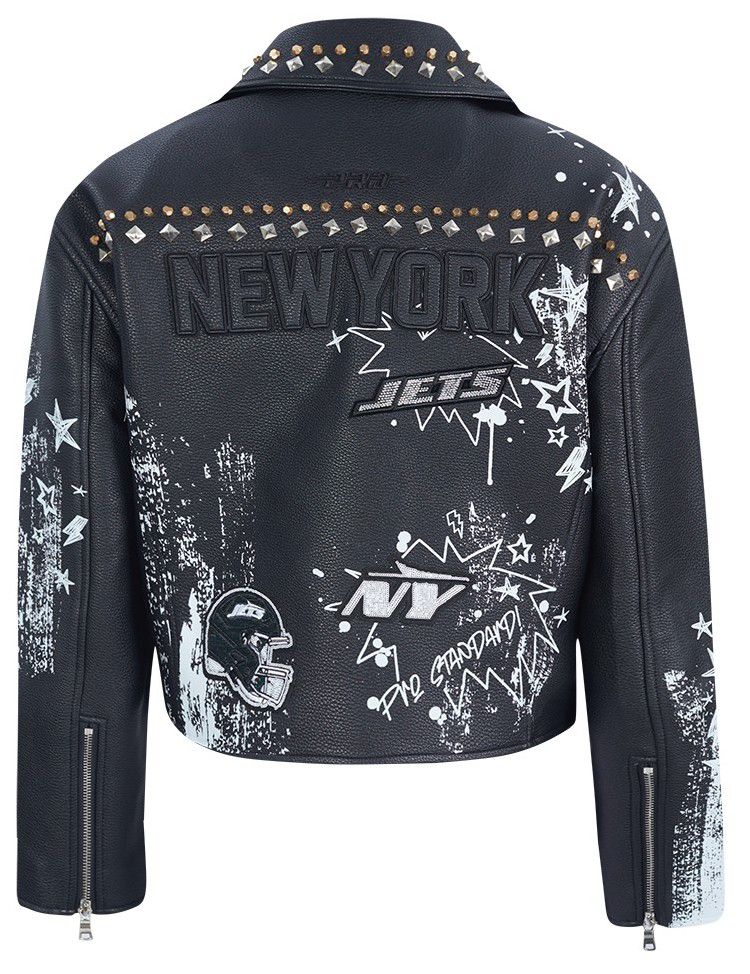 Pro Standard Women's New York Jets Black Sketchbook Full-Zip Leather Jacket product image