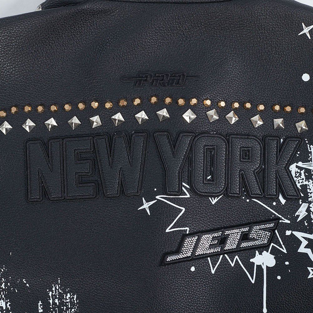 Pro Standard Women's New York Jets Black Sketchbook Full-Zip Leather Jacket product image