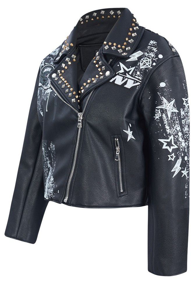 Pro Standard Women's New York Jets Black Sketchbook Full-Zip Leather Jacket product image
