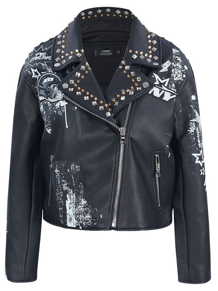 Pro Standard Women's New York Jets Black Sketchbook Full-Zip Leather Jacket product image