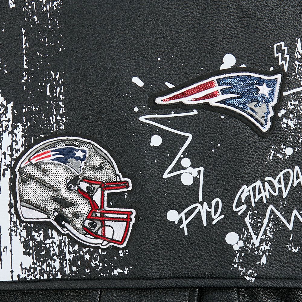 Pro Standard Women's New England Patriots Black Sketchbook Full-Zip Leather Jacket product image