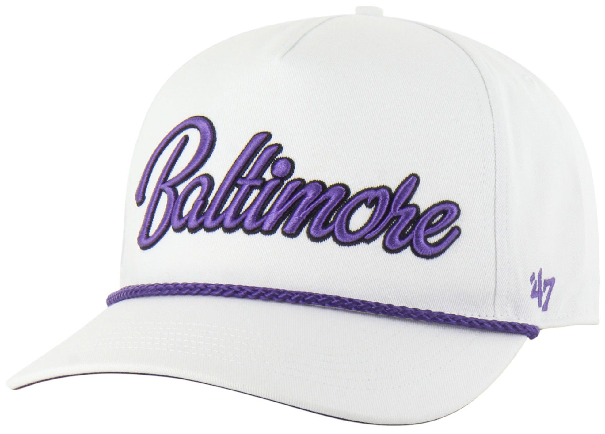 '47 Adult Baltimore Ravens White Overhand Hitch Adjustable Hat product image