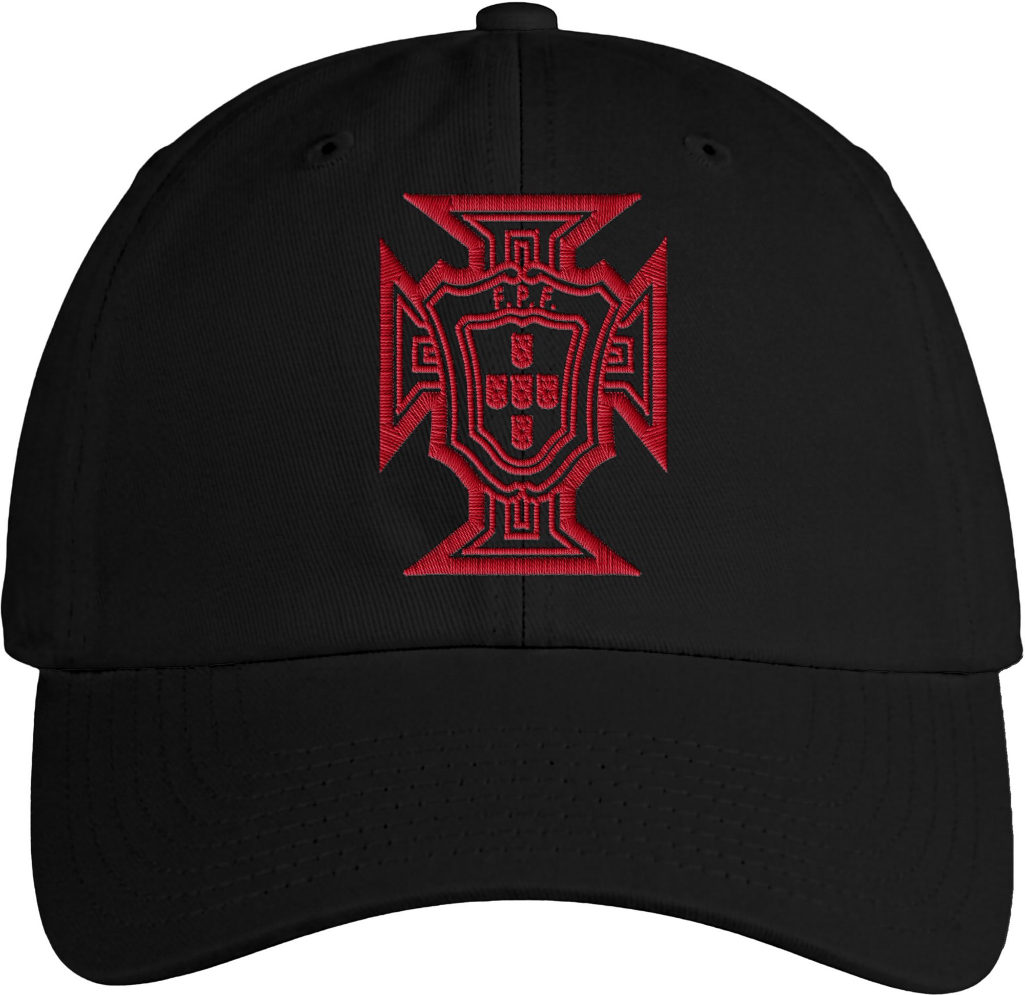 Icon Sports Group Adult Portugal Black Team Logo Adjustable Hat product image