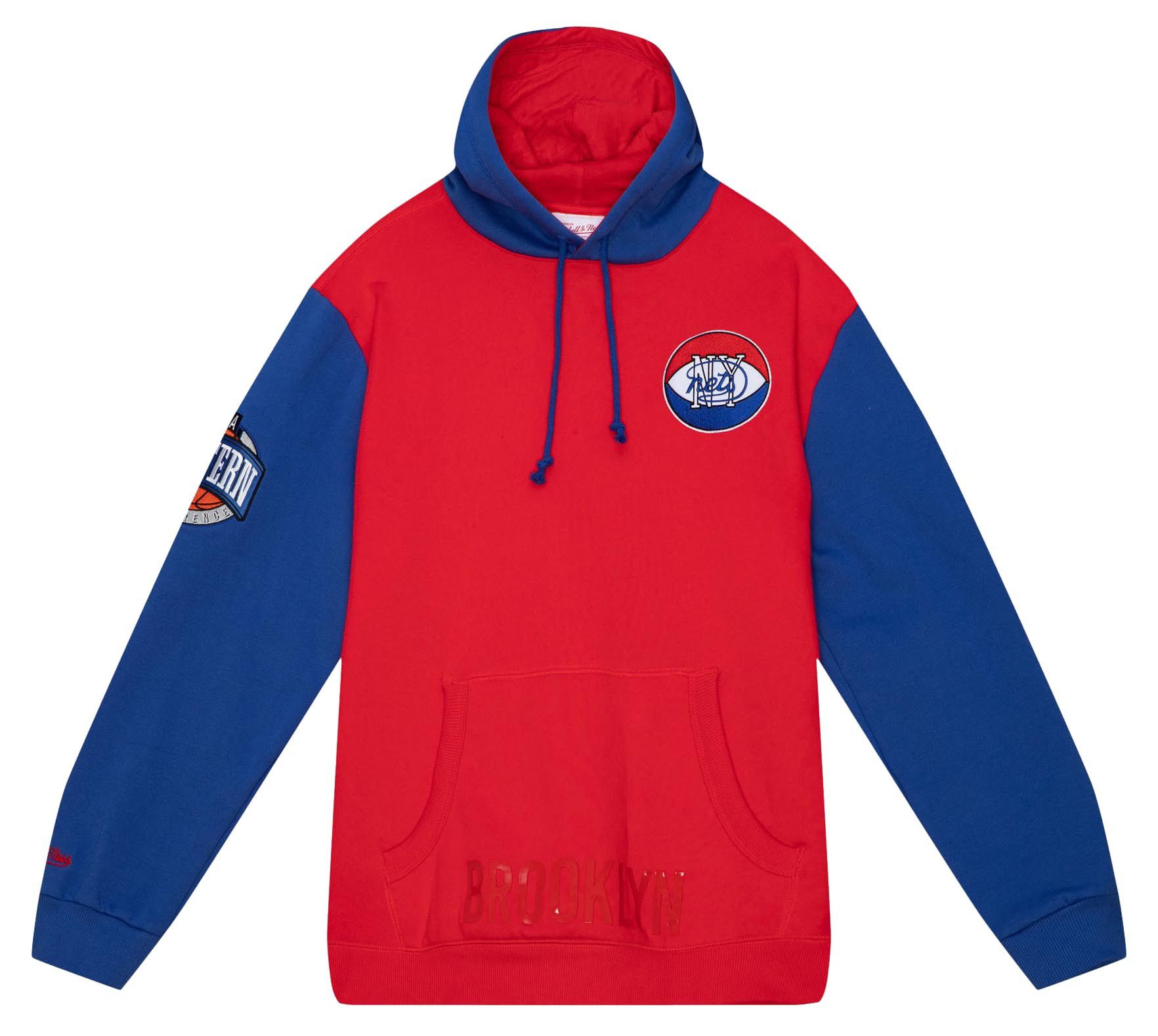 Mitchell & Ness Men's Brooklyn Nets Red Retro Graphic Night Fleece Pullover Hoodie product image