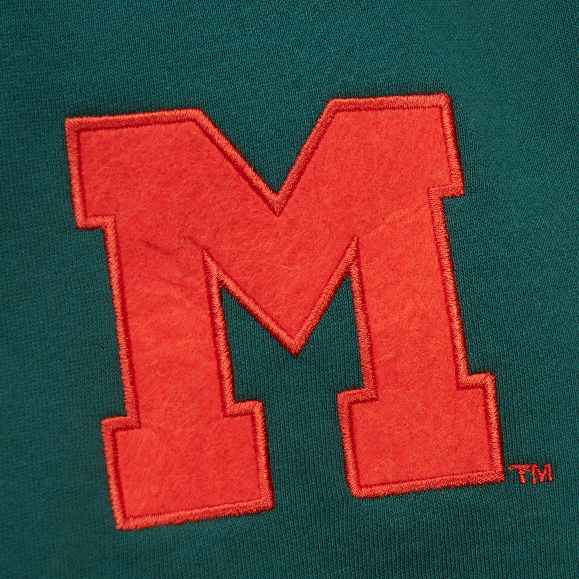 Mitchell & Ness Men's Miami Hurricanes Green Pregame Short Sleeve Pullover Hoodie product image