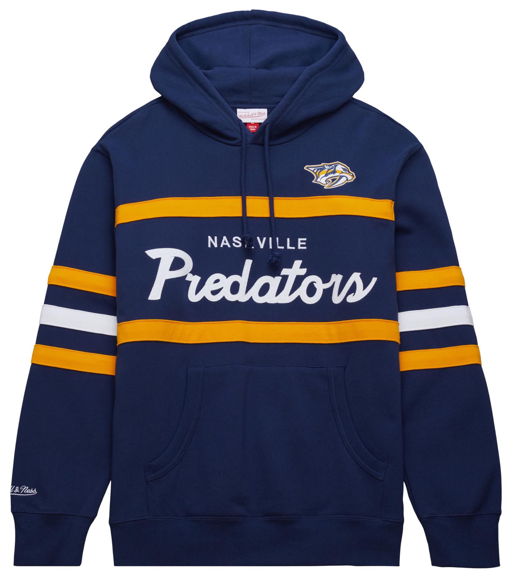 Mitchell & Ness Men's Nashville Predators Navy Head Coach Pullover Hoodie product image
