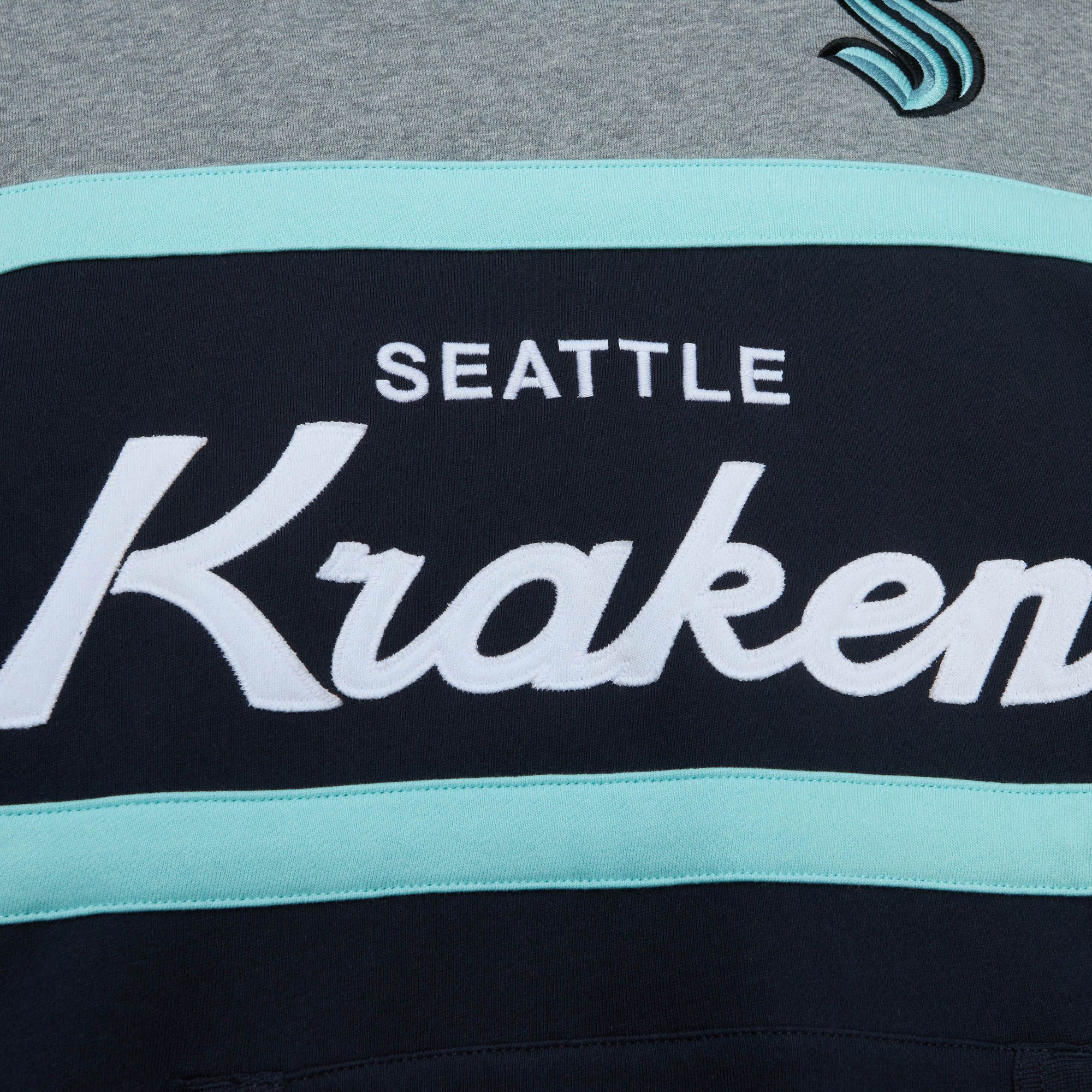 Mitchell & Ness Seattle Kraken Head Coach Navy Pullover Hoodie