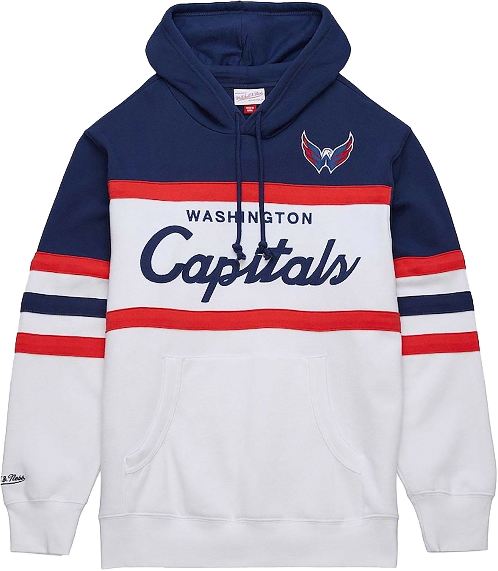 Mitchell & Ness Men's Washington Capitals White Coach Pullover Hoodie product image