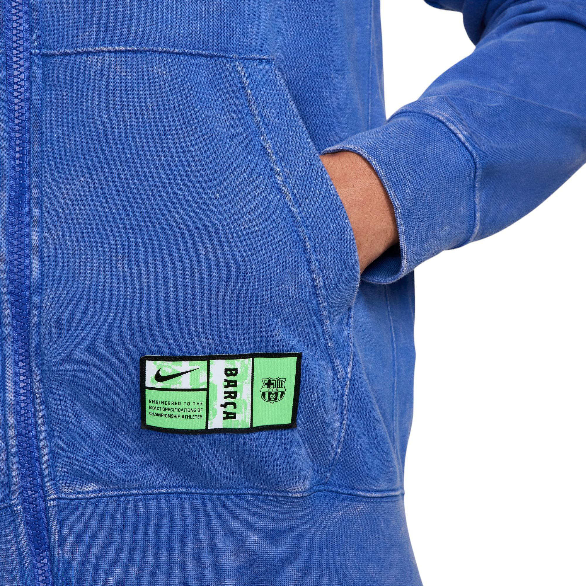 Nike Men's FC Barcelona 2024 Blue Full-Zip Hoodie product image