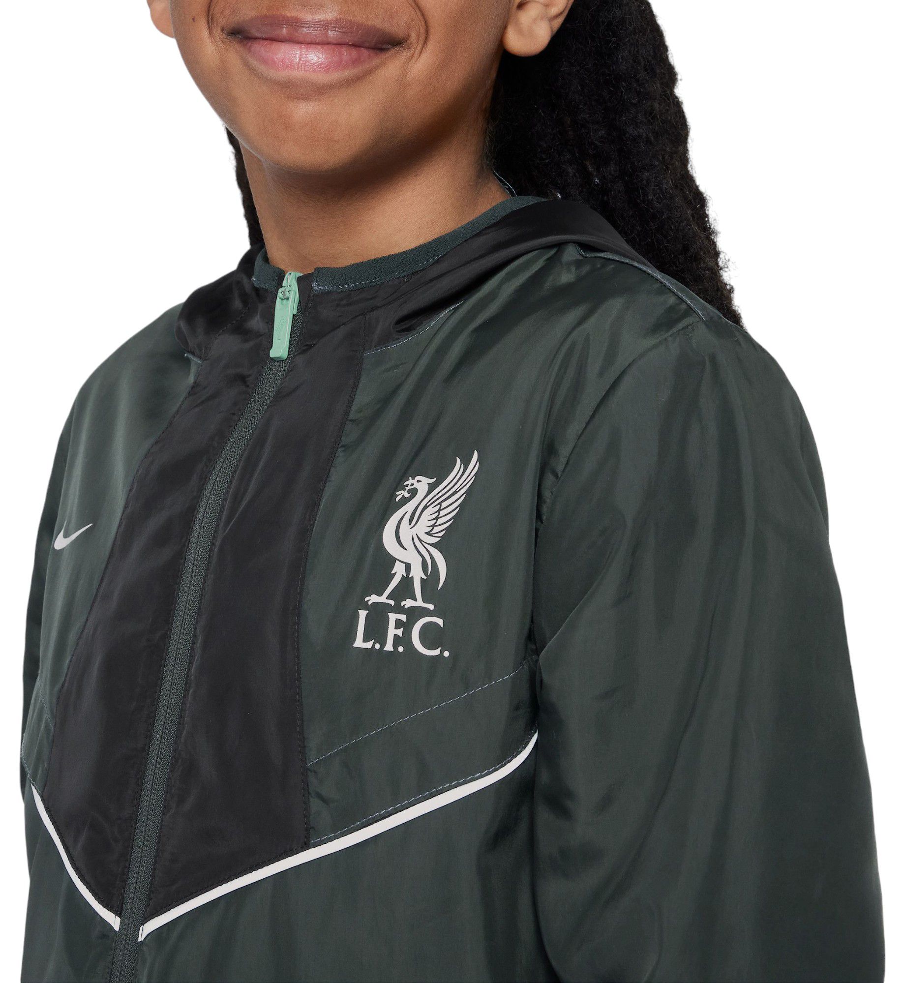 Nike Youth Liverpool FC 2024 Green Anorak Quarter-Zip Jacket product image