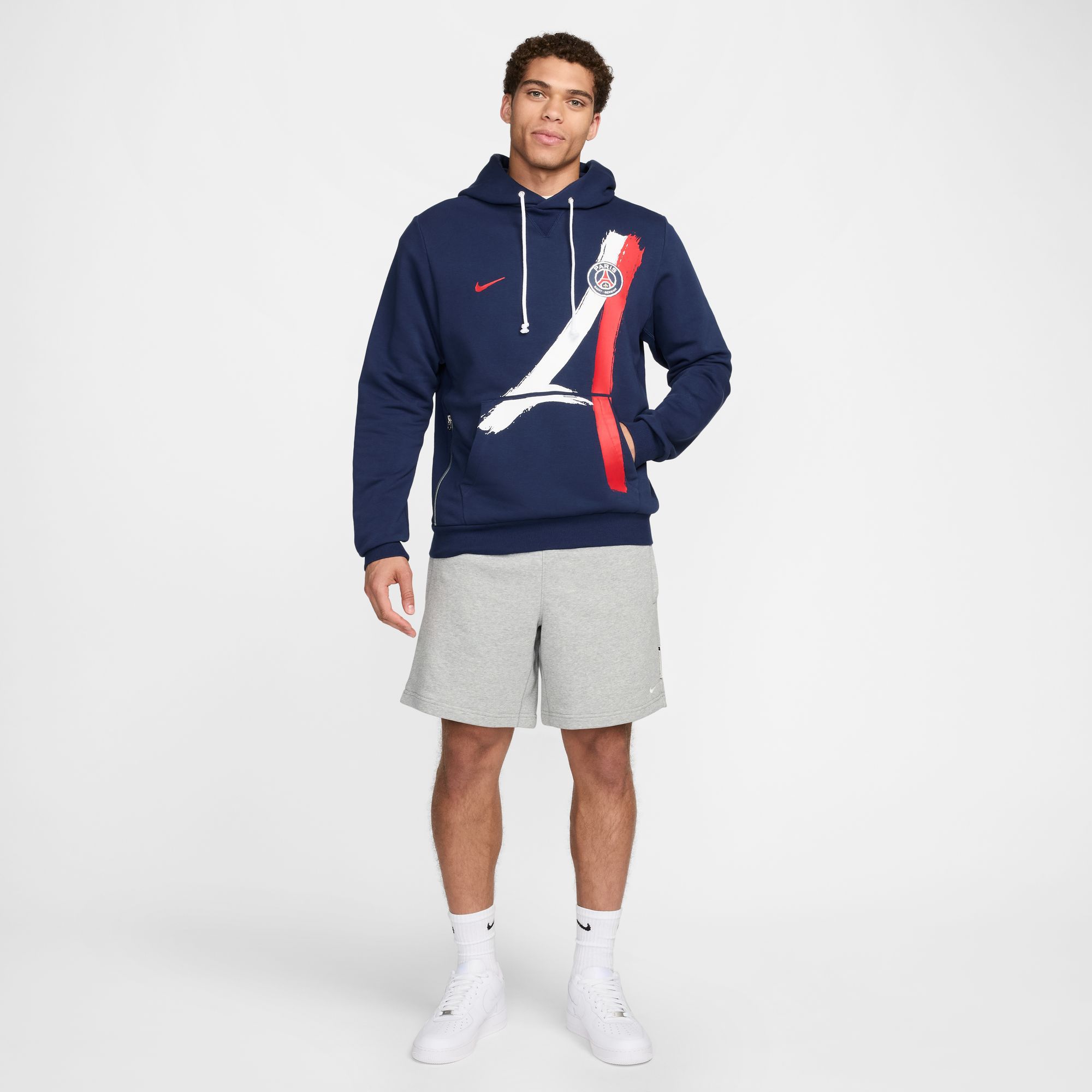 Nike Adult Paris Saint-Germain 2024 Striped Navy Pullover Hoodie product image