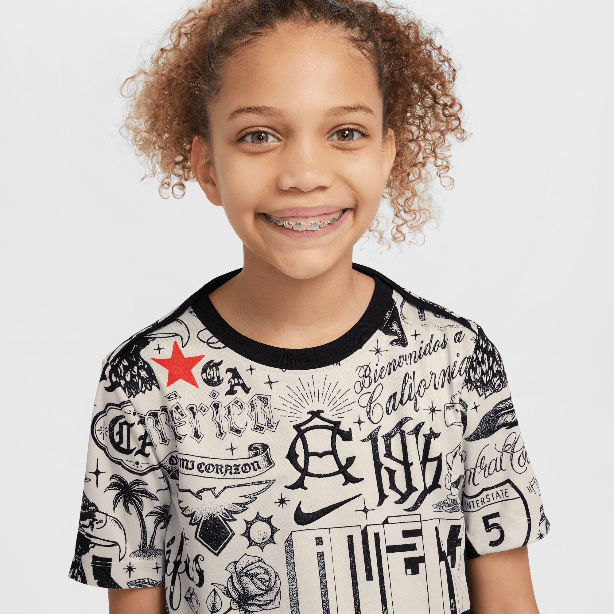 Nike Youth Club America 2024-25 CAxCA Tan Alternate Prematch Jersey product image