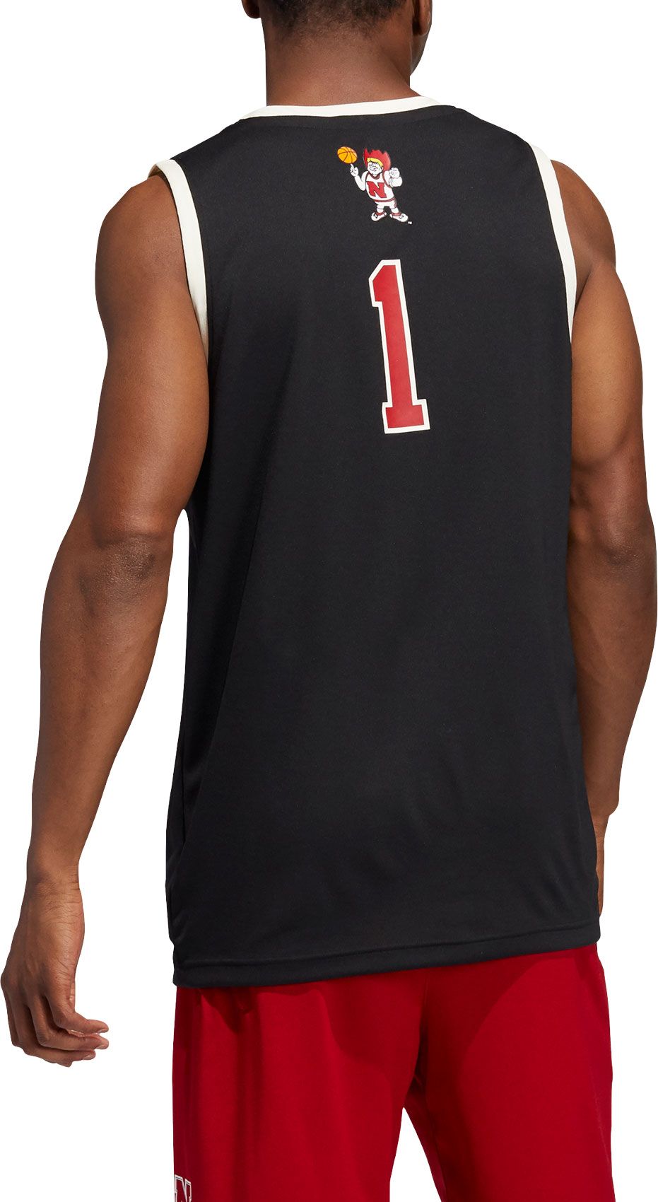 adidas Men's Nebraska Cornhuskers #1 Black Swingman Replica Basketball Jersey product image