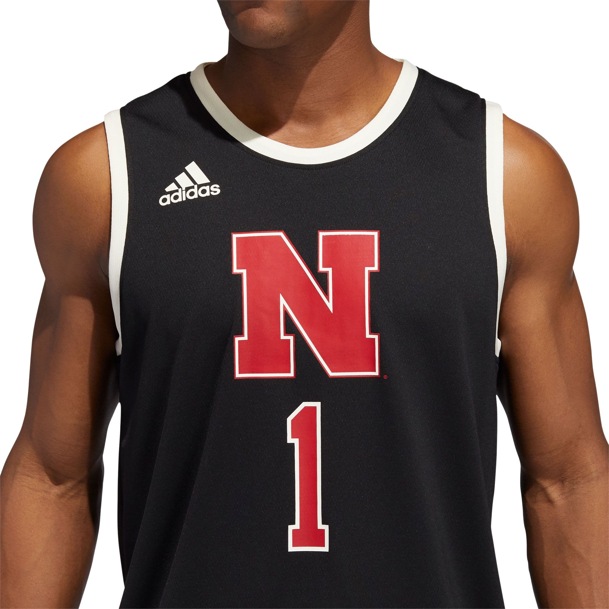 adidas Men's Nebraska Cornhuskers #1 Black Swingman Replica Basketball Jersey product image