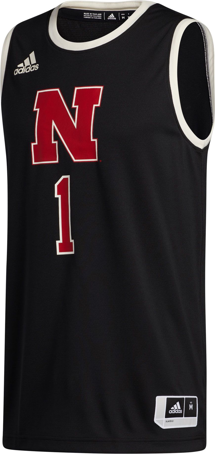 adidas Men's Nebraska Cornhuskers #1 Black Swingman Replica Basketball Jersey product image