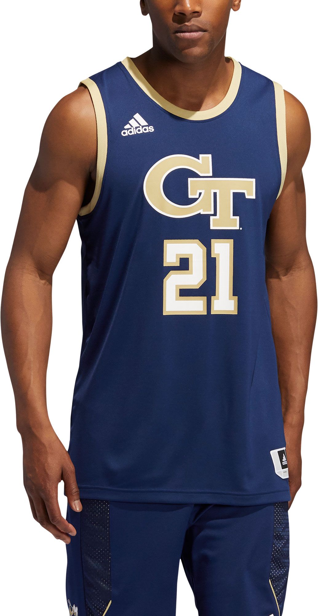 adidas Men's Georgia Tech Yellow Jackets #21 Navy Swingman Replica Basketball Jersey