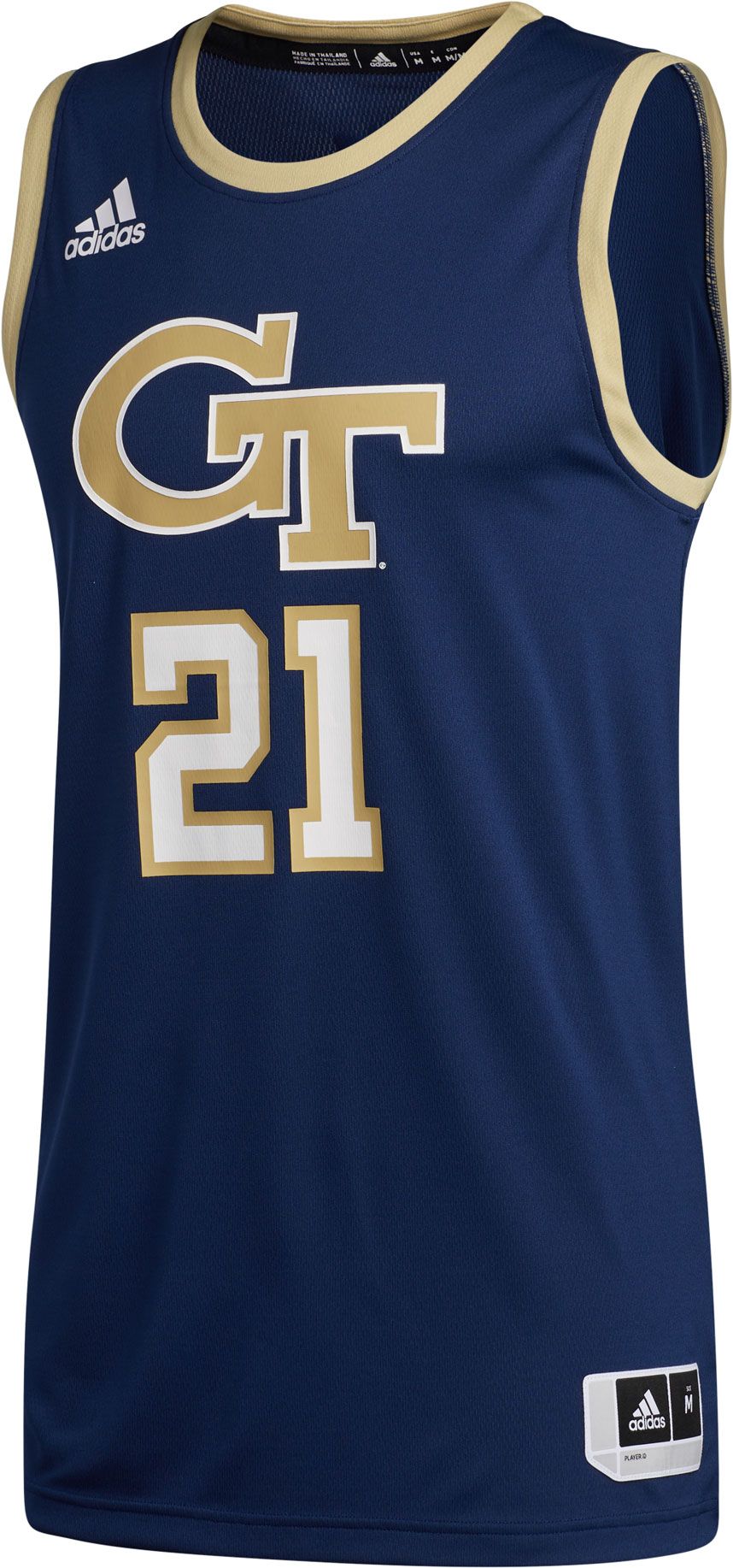adidas Men's Georgia Tech Yellow Jackets #21 Navy Swingman Replica Basketball Jersey product image