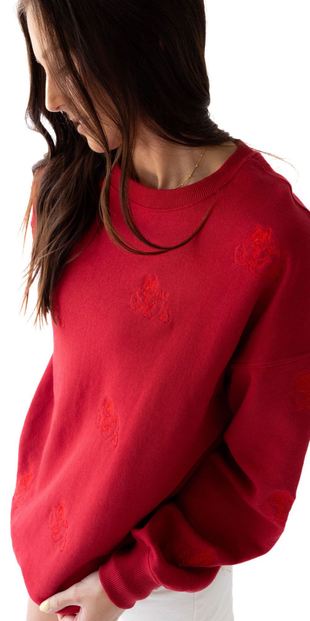 Gameday Social Women's Fresno State Bulldogs Red Lantern Crew Pullover Sweatshirt product image