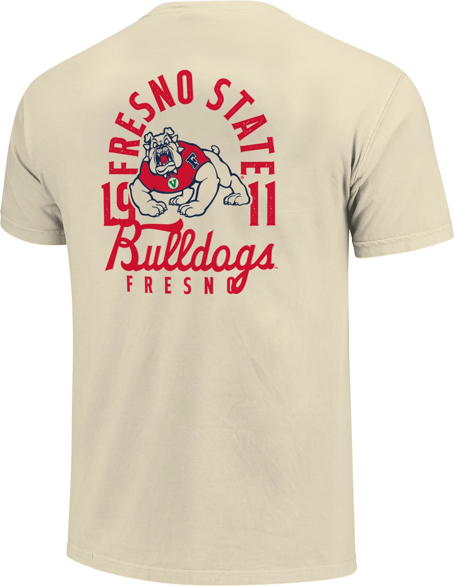 Image One Men's Fresno State Bulldogs Ivory Mascot Overlay T-Shirt product image