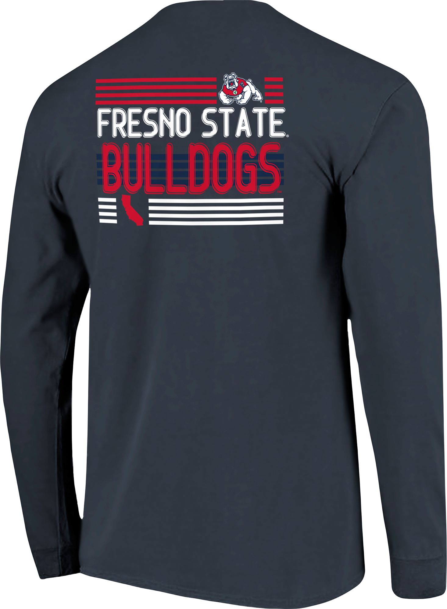 Image One Men's Fresno State Bulldogs Blue Denim Stripes Long Sleeve T-Shirt product image