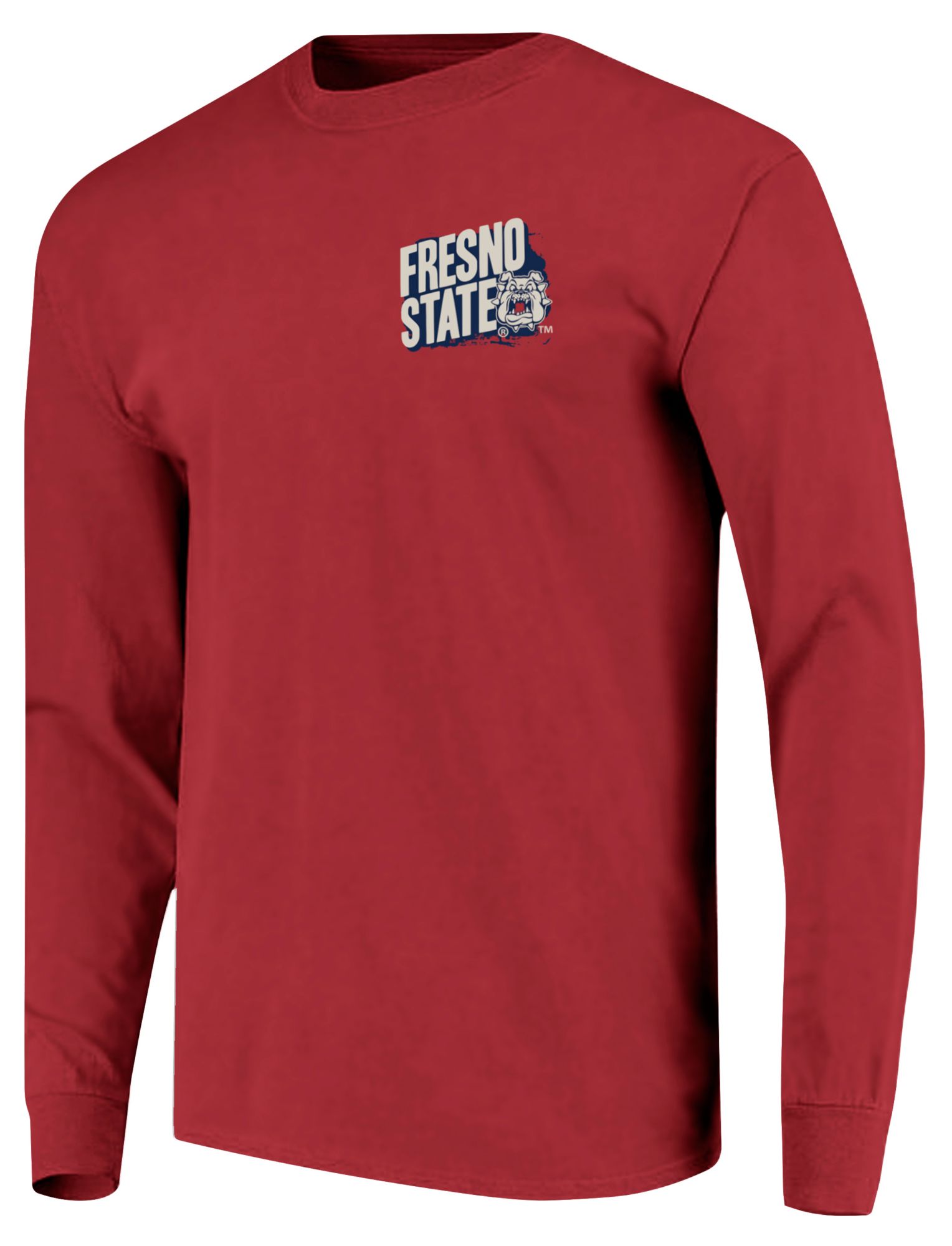 Image One Men's Fresno State Bulldogs Red Sitting Mascot Street Sign Long Sleeve T-Shirt product image