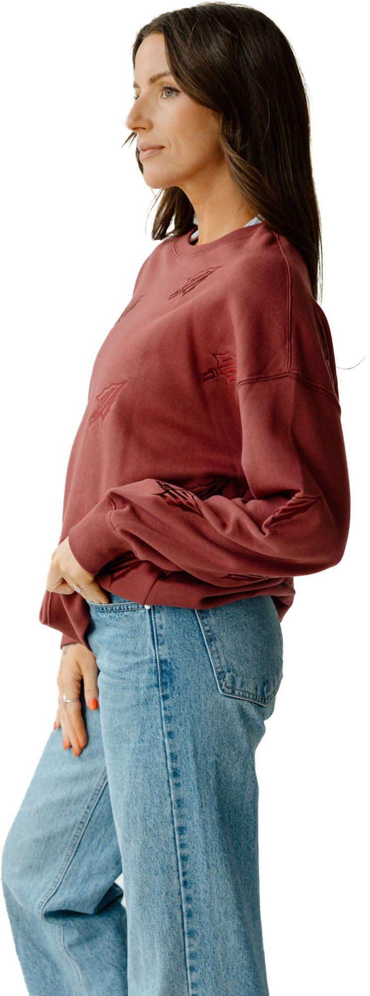 Gameday Social Women's Florida State Seminoles Maroon Lantern Crew Pullover Sweatshirt product image