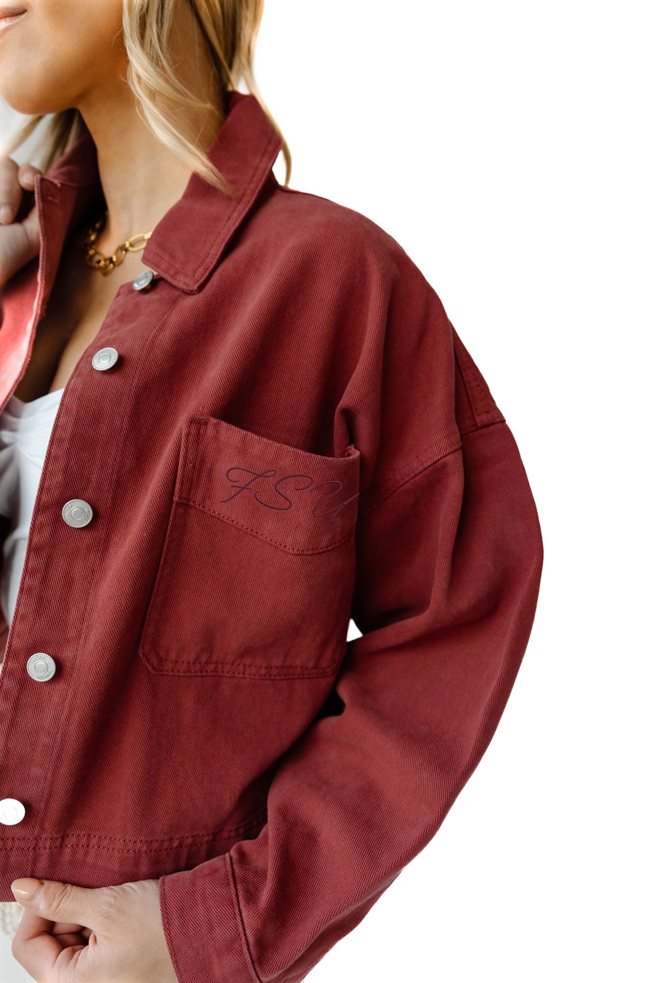 Gameday Social Women's Florida State Seminoles Cropped Twill Jacket product image