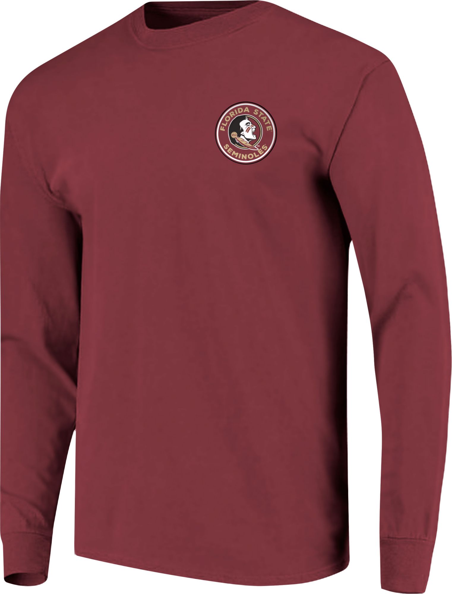 Image One Men's Florida State Seminoles Garnet Rounds Long Sleeve T-Shirt