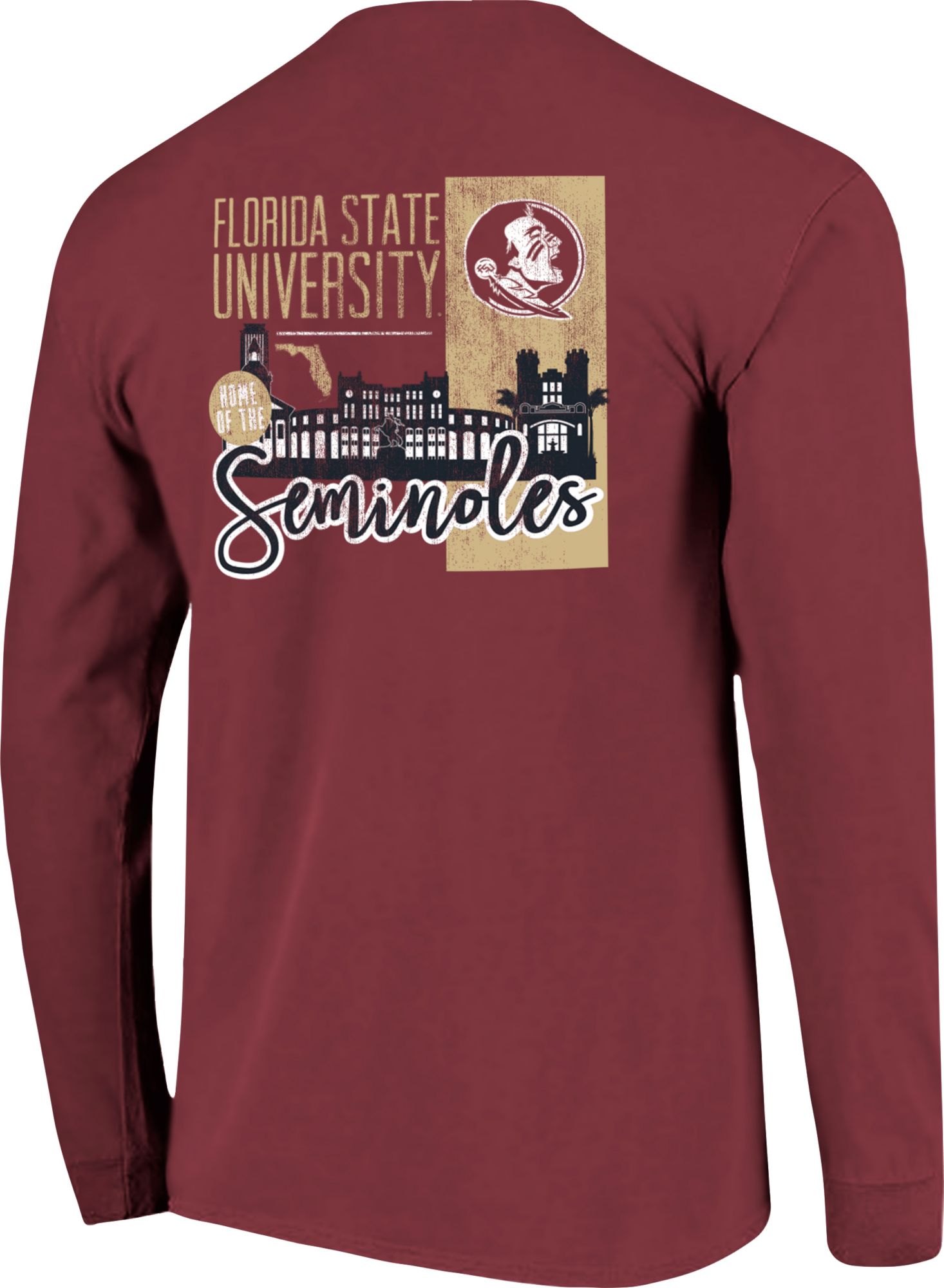 Image One Men's Florida State Seminoles Garnet Building Strip Long Sleeve T-Shirt product image