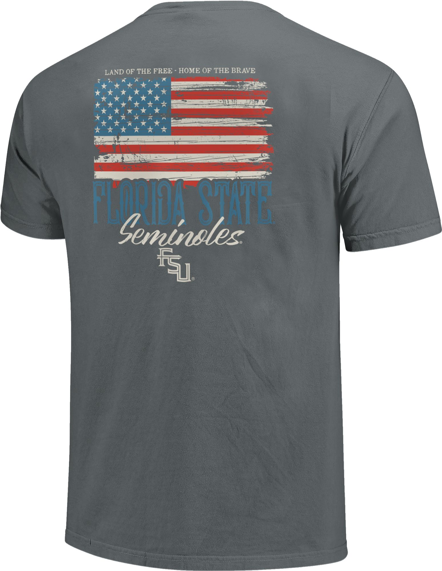 Image One Men's Florida State Seminoles Grey Worn Flag T-Shirt product image