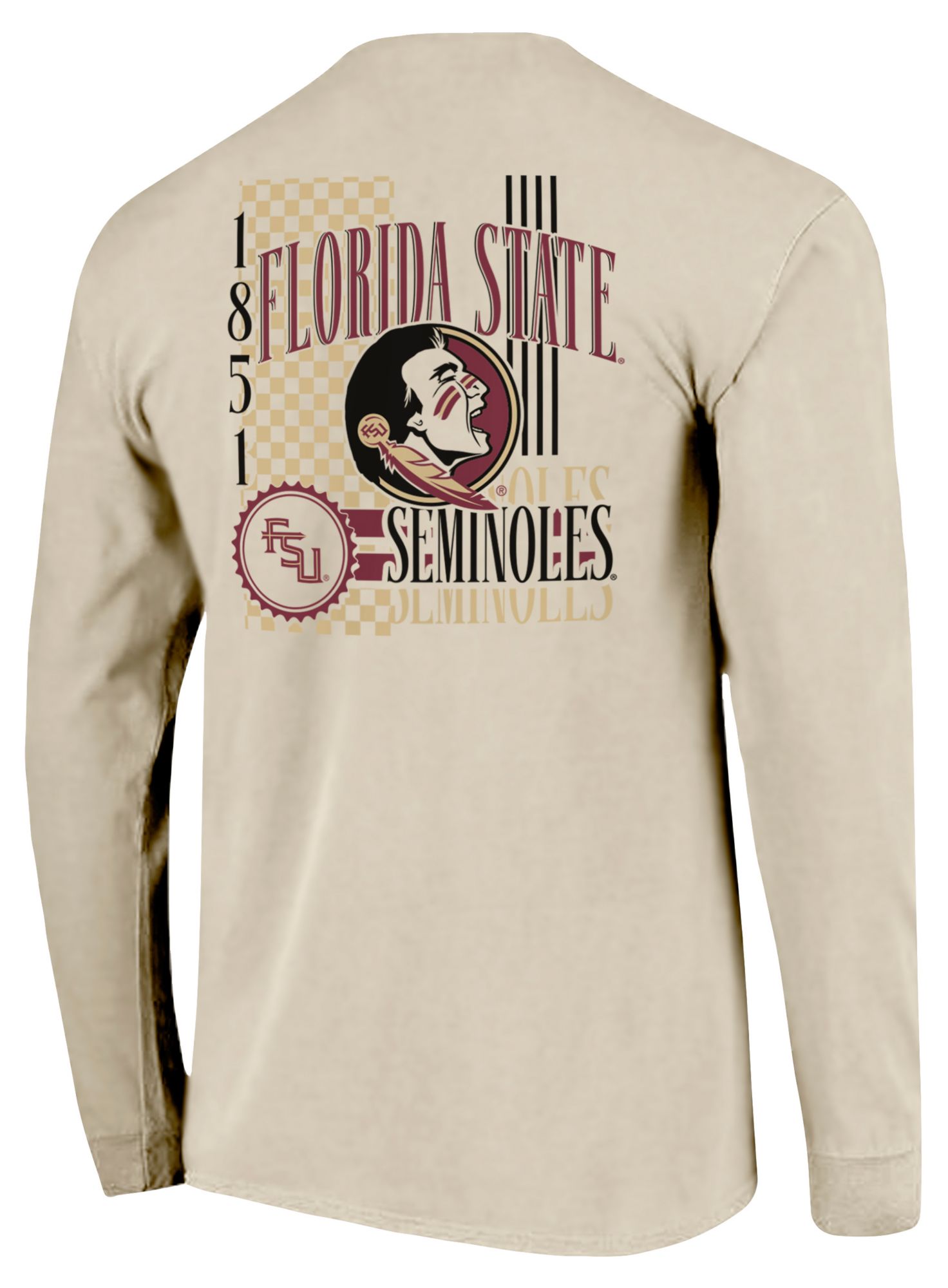 Image One Men's Florida State Seminoles Ivory IV 90s Print Long Sleeve T-Shirt product image
