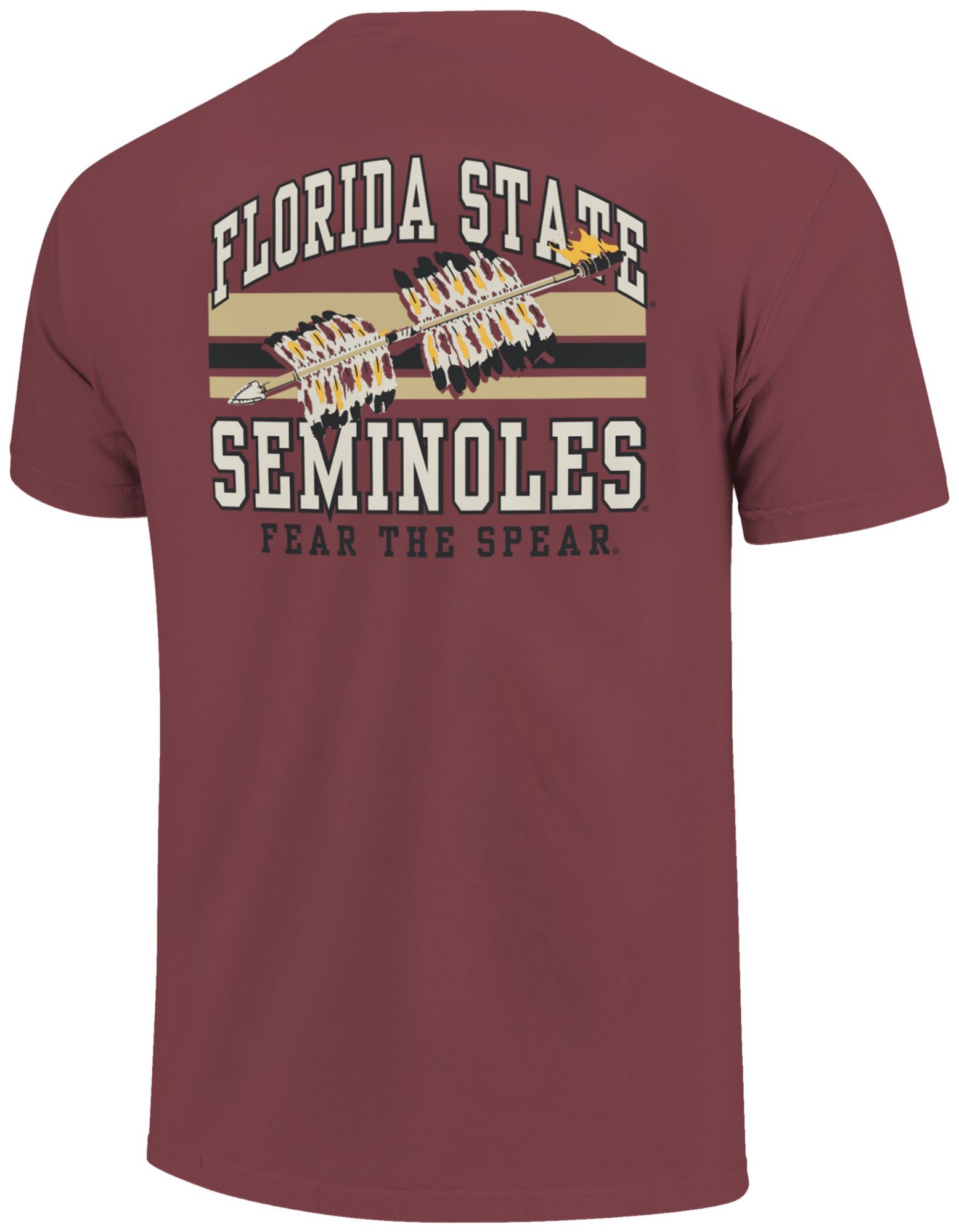 Image One Men's Florida State Seminoles Brick Mascot Arched Short Sleeve T-Shirt product image
