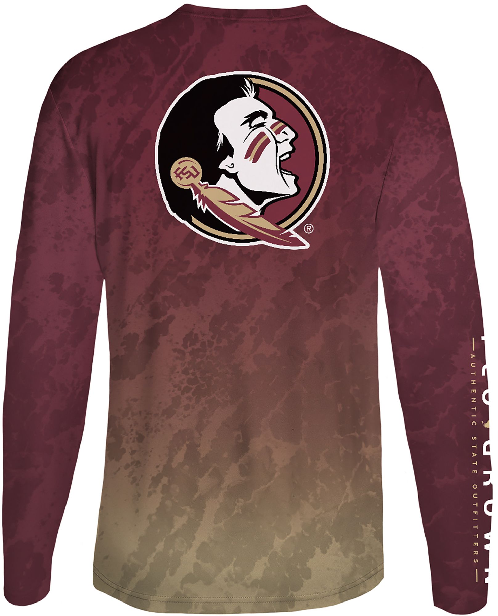 FloGrown Men's Florida State Seminoles Garnet Maritime Fade Long-Sleeve T-Shirt product image