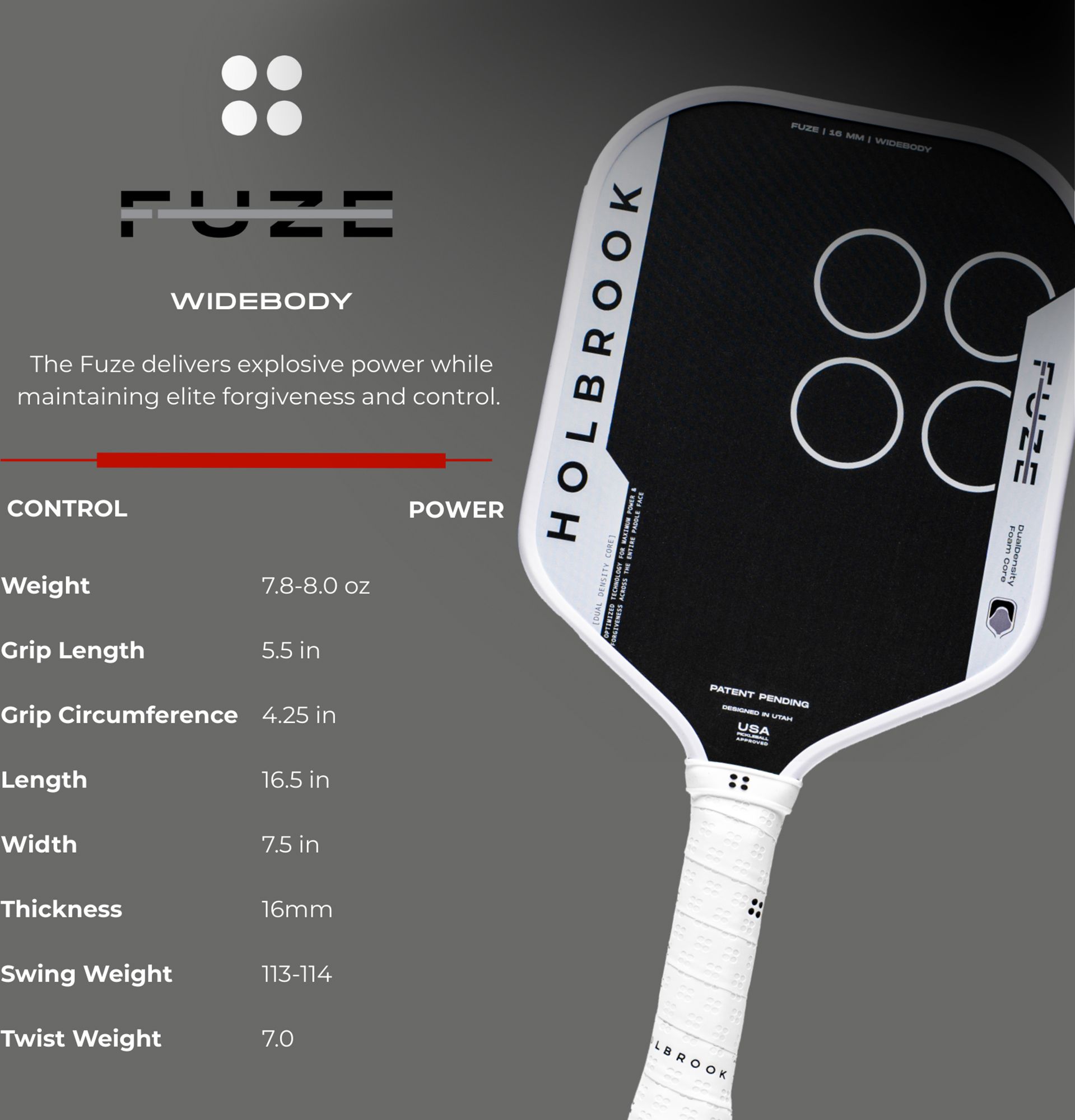 Holbrook Fuze Widebody Pickleball Paddle product image