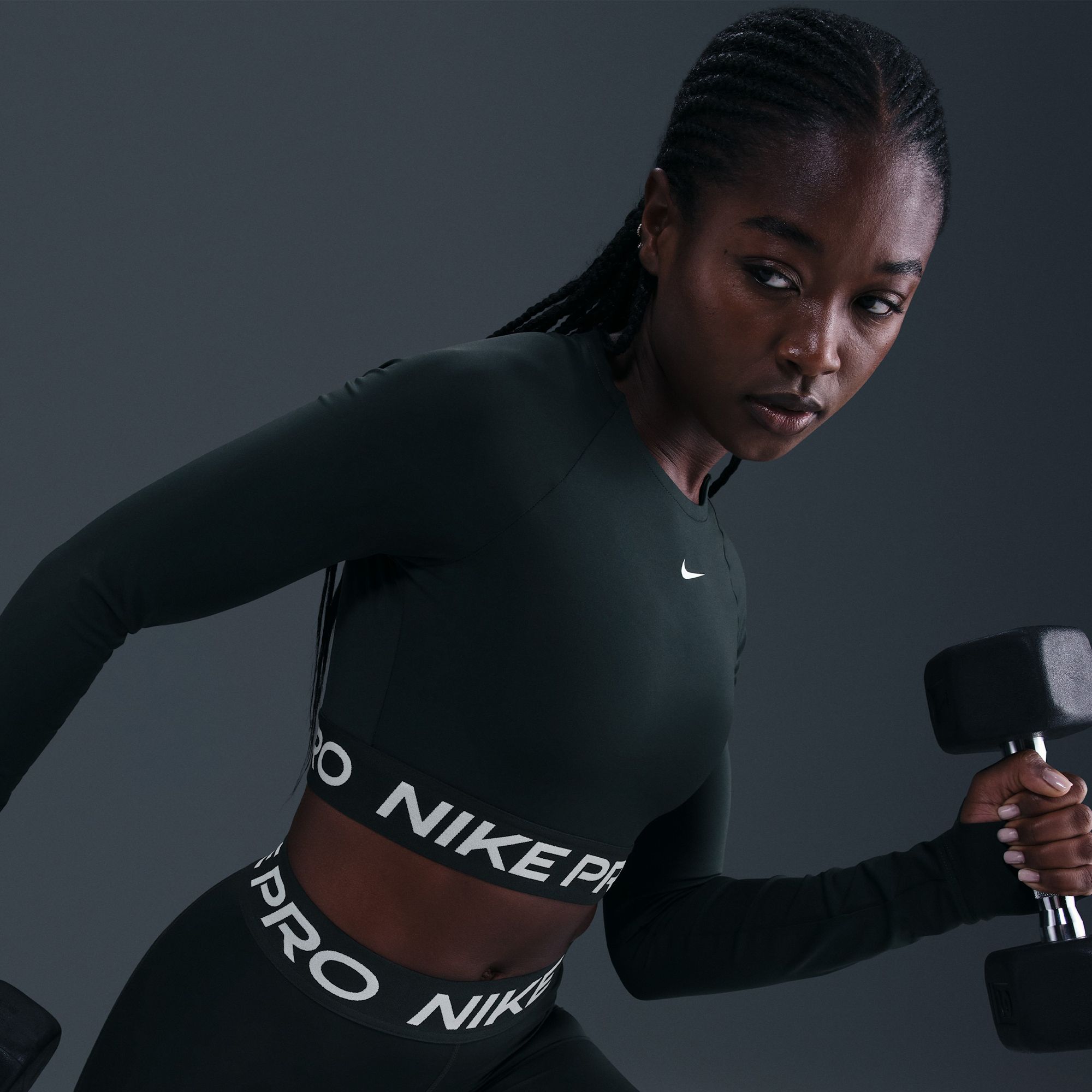 Nike Women's Pro Dri-FIT Cropped Long-Sleeve Top product image