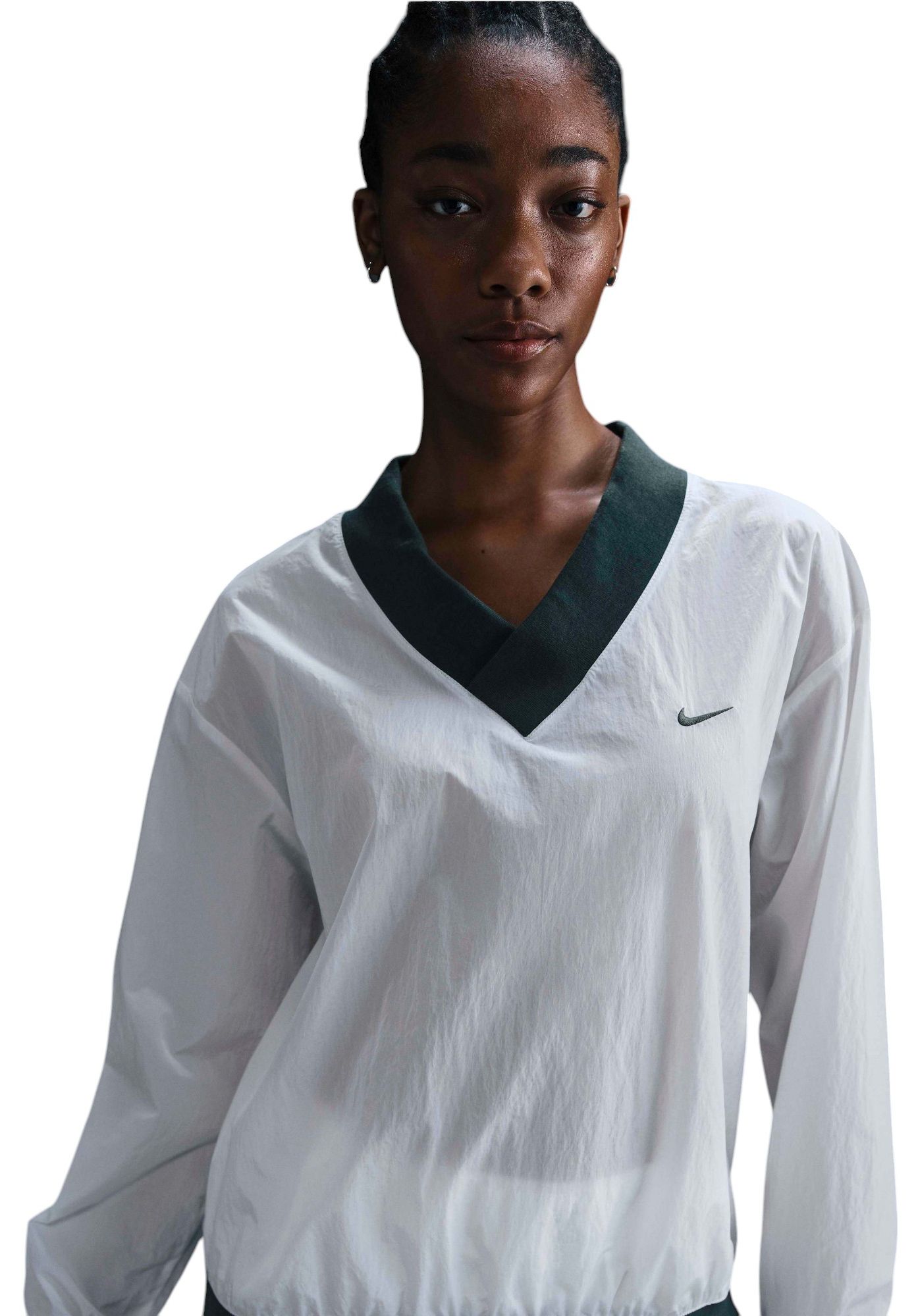 Nike Women's Sportswear Essential Loose UV Woven Long-Sleeve V-Neck Top product image