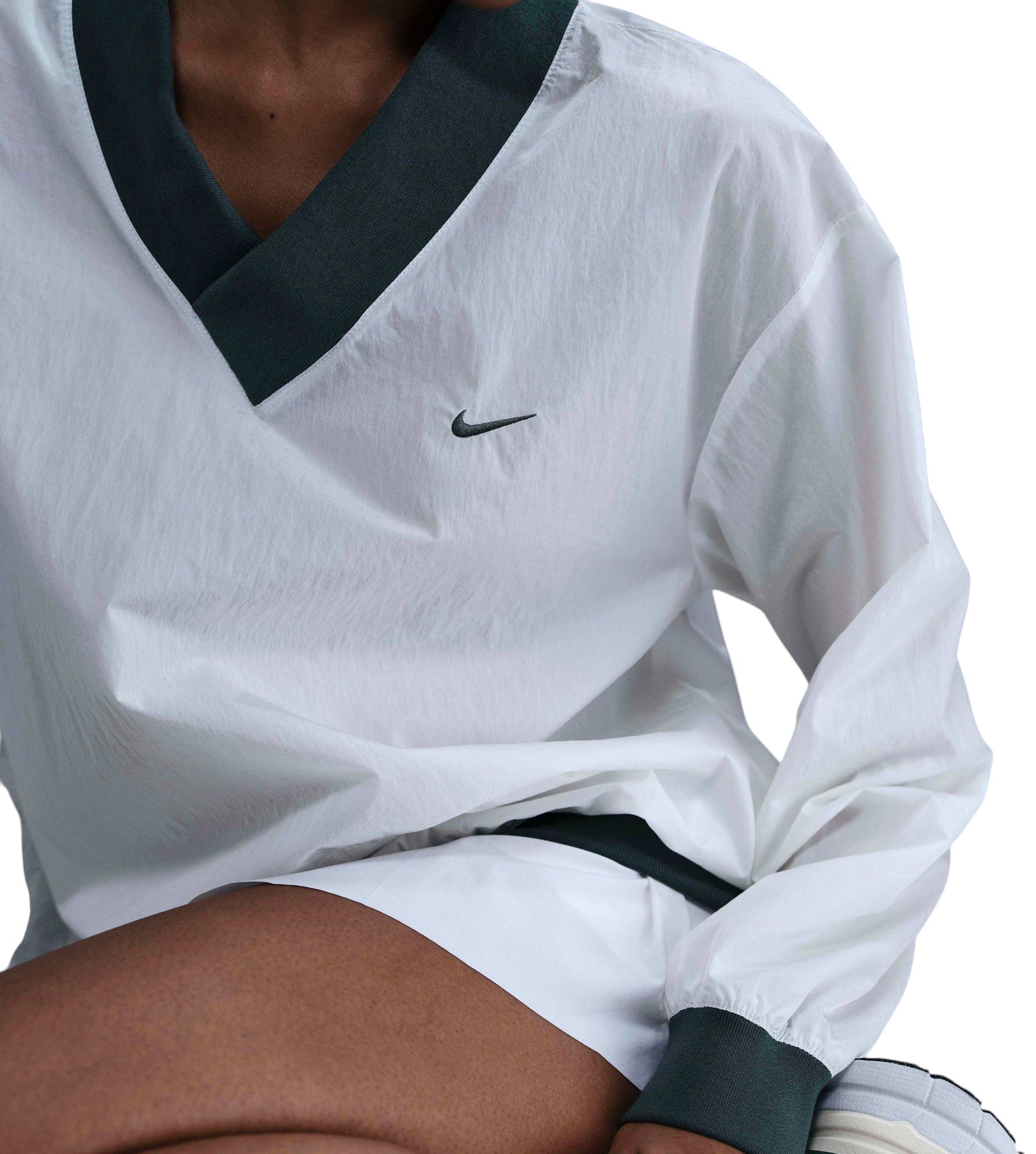 Nike Women's Sportswear Essential Loose UV Woven Long-Sleeve V-Neck Top product image