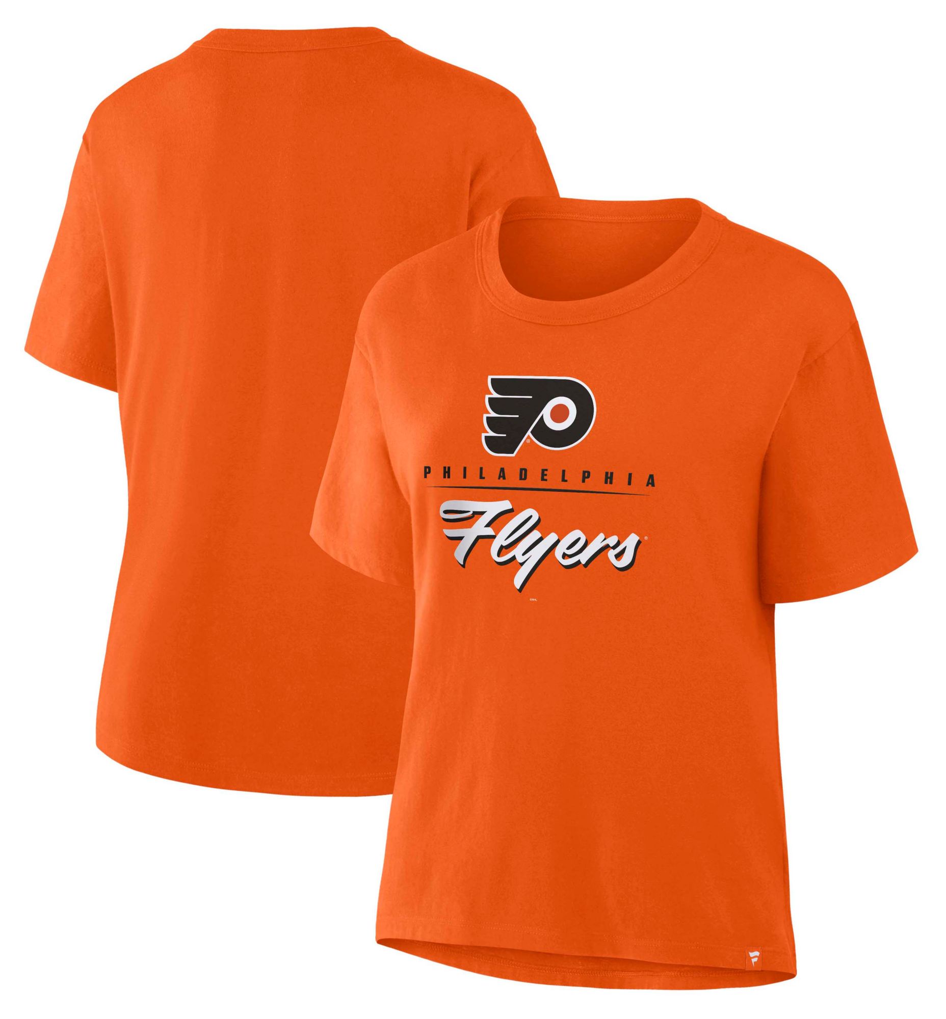 NHL Women's Philadelphia Flyers Orange Legacy Microscript Short Sleeve T-Shirt product image
