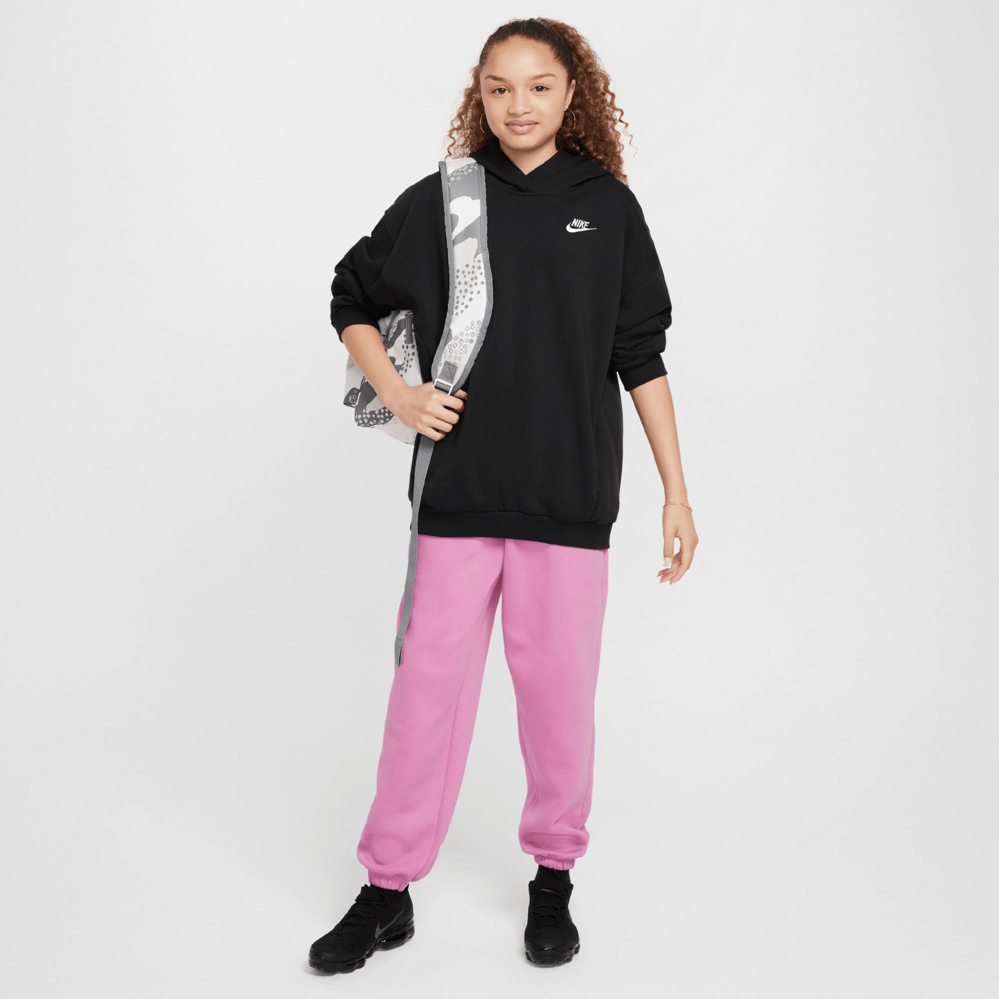 Nike Girls' Sportswear Oversized Club Fleece Pullover Hoodie product image