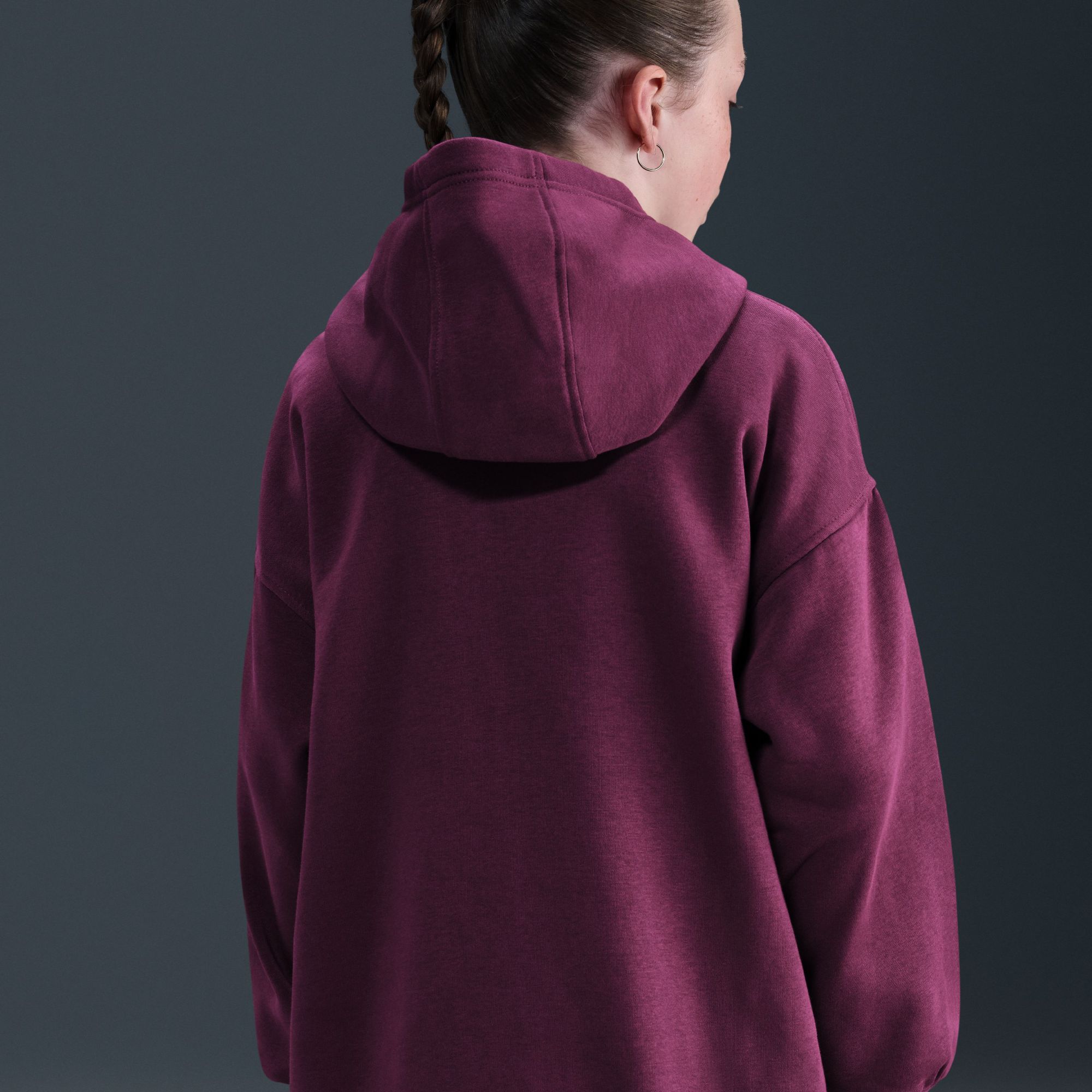 Nike Girls' Sportswear Oversized Club Fleece Pullover Hoodie product image