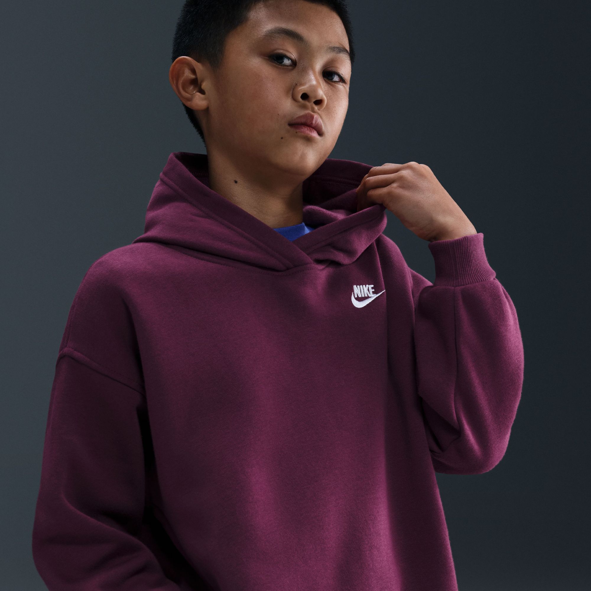 Nike Girls' Sportswear Oversized Club Fleece Pullover Hoodie product image