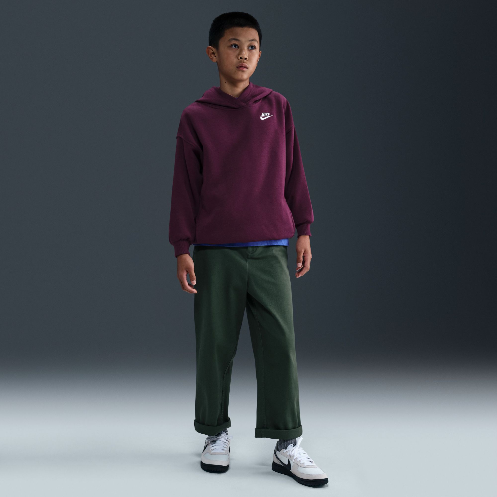 Nike Girls' Sportswear Oversized Club Fleece Pullover Hoodie product image