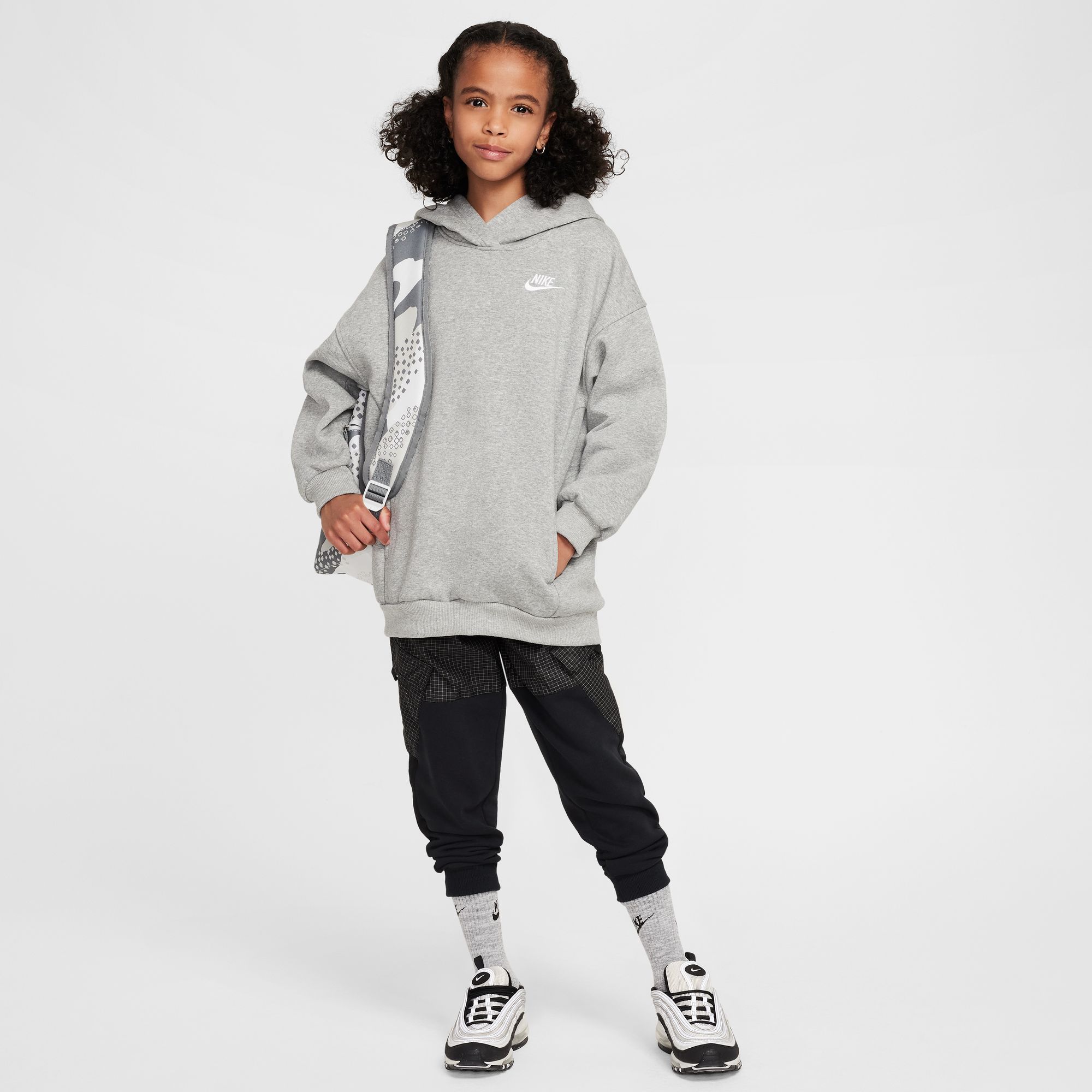 Nike Girls' Sportswear Oversized Club Fleece Pullover Hoodie product image