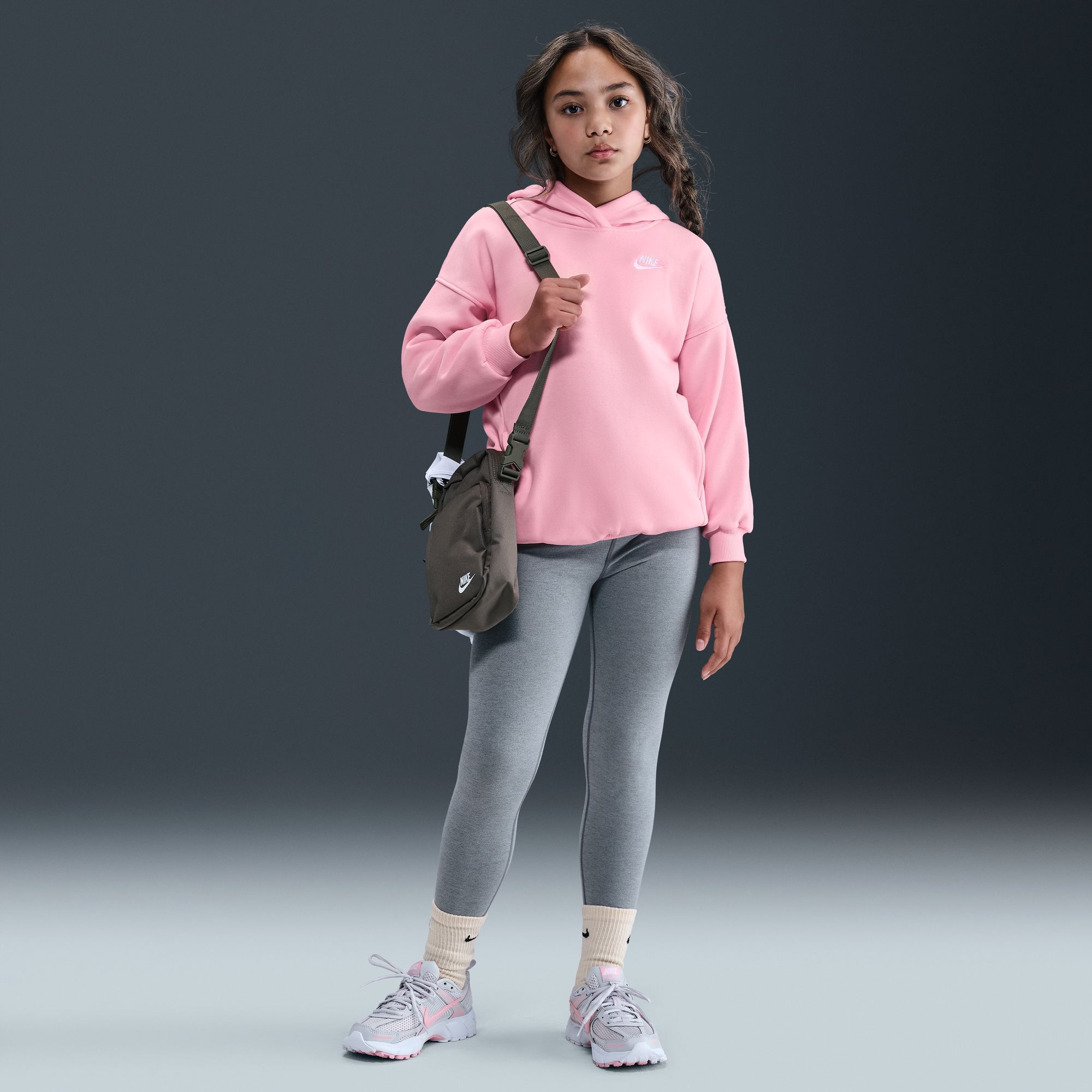Nike Girls' Sportswear Oversized Club Fleece Pullover Hoodie product image