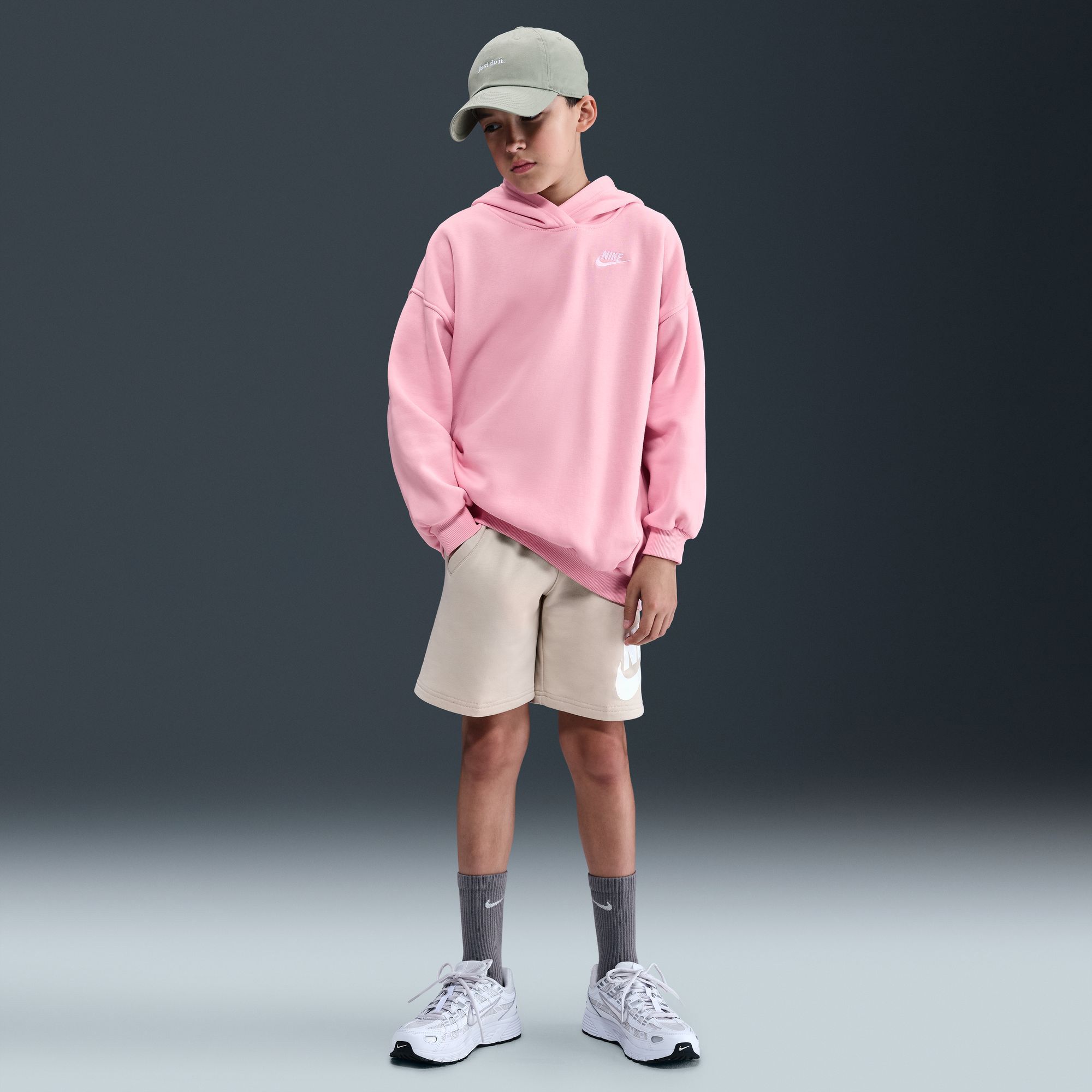 Nike Girls' Sportswear Oversized Club Fleece Pullover Hoodie product image