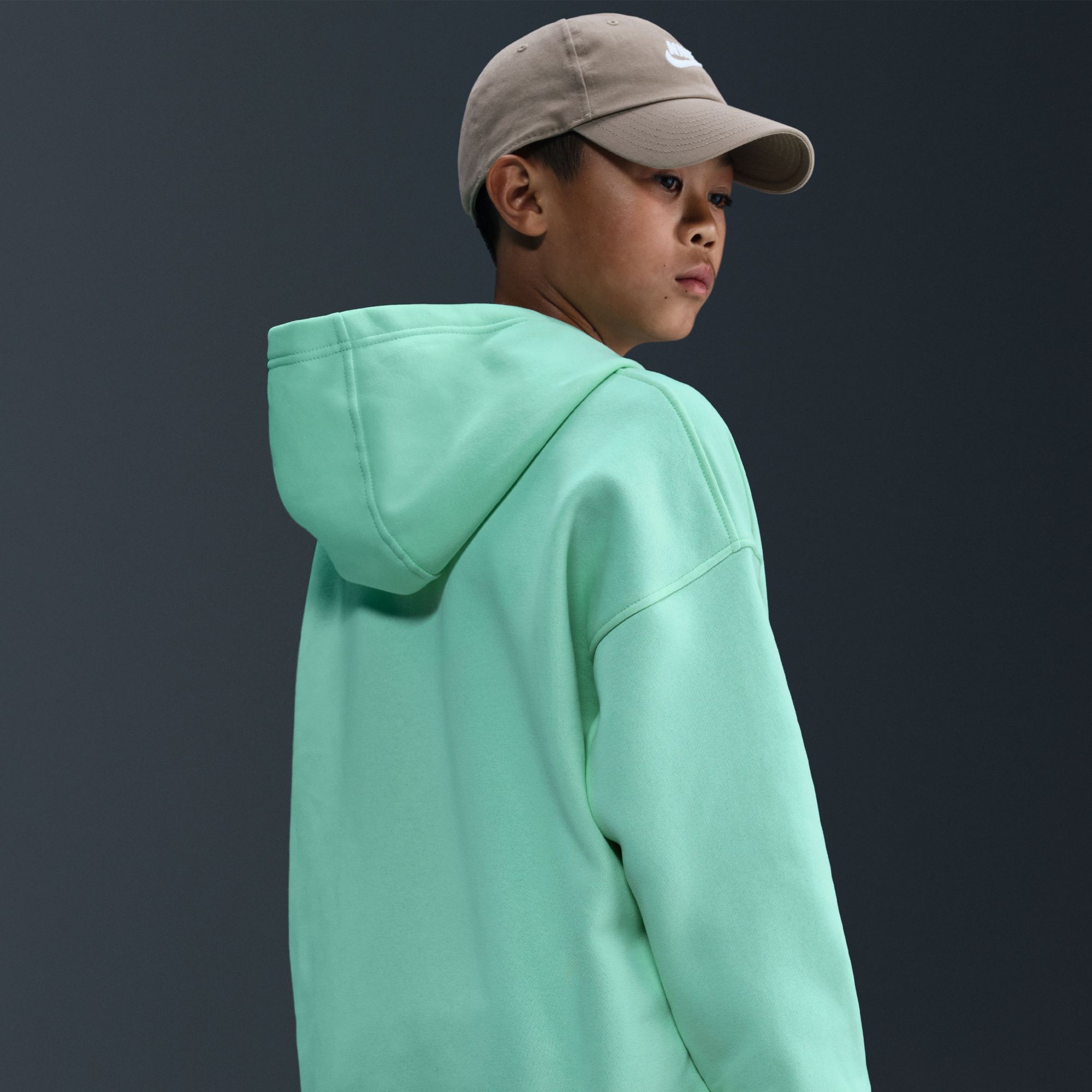 Nike Girls' Sportswear Oversized Club Fleece Pullover Hoodie product image