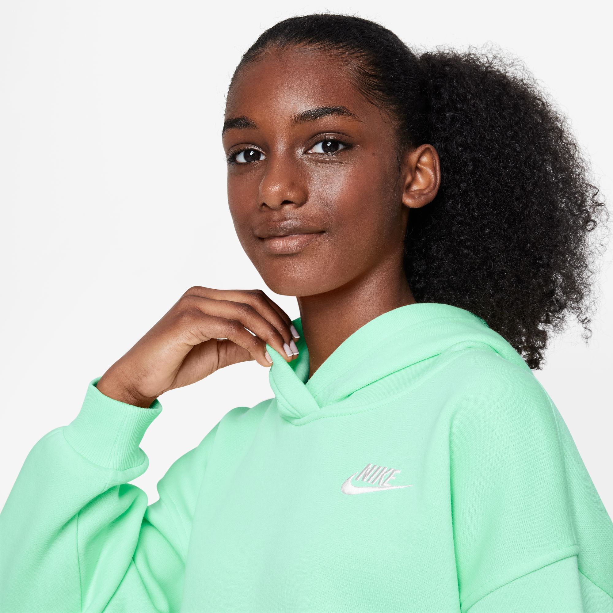 Nike Girls' Sportswear Oversized Club Fleece Pullover Hoodie product image