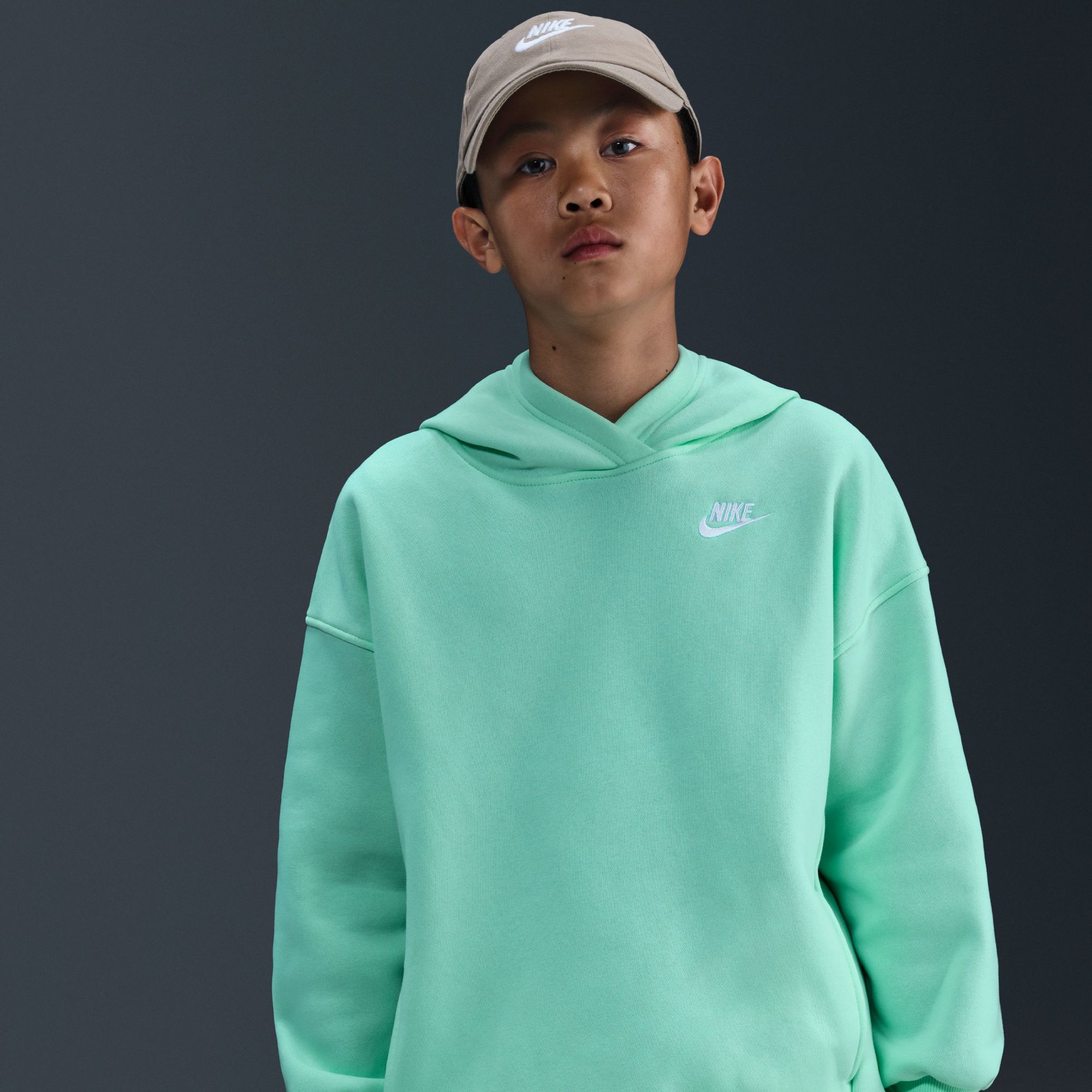 Nike Girls' Sportswear Oversized Club Fleece Pullover Hoodie product image