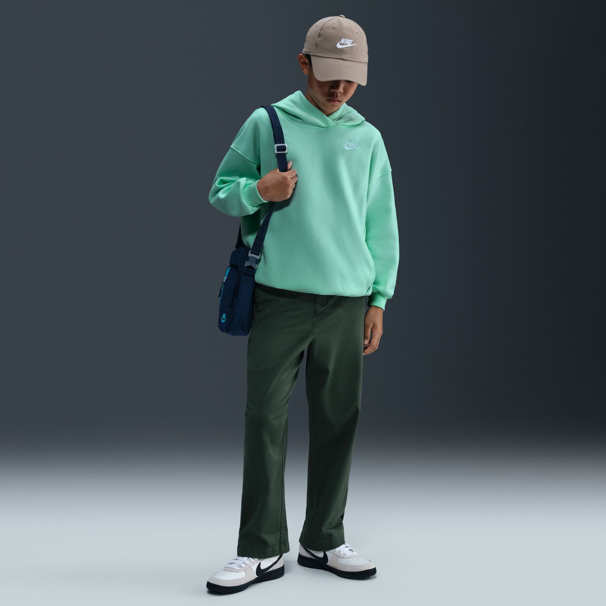 Nike Girls' Sportswear Oversized Club Fleece Pullover Hoodie product image